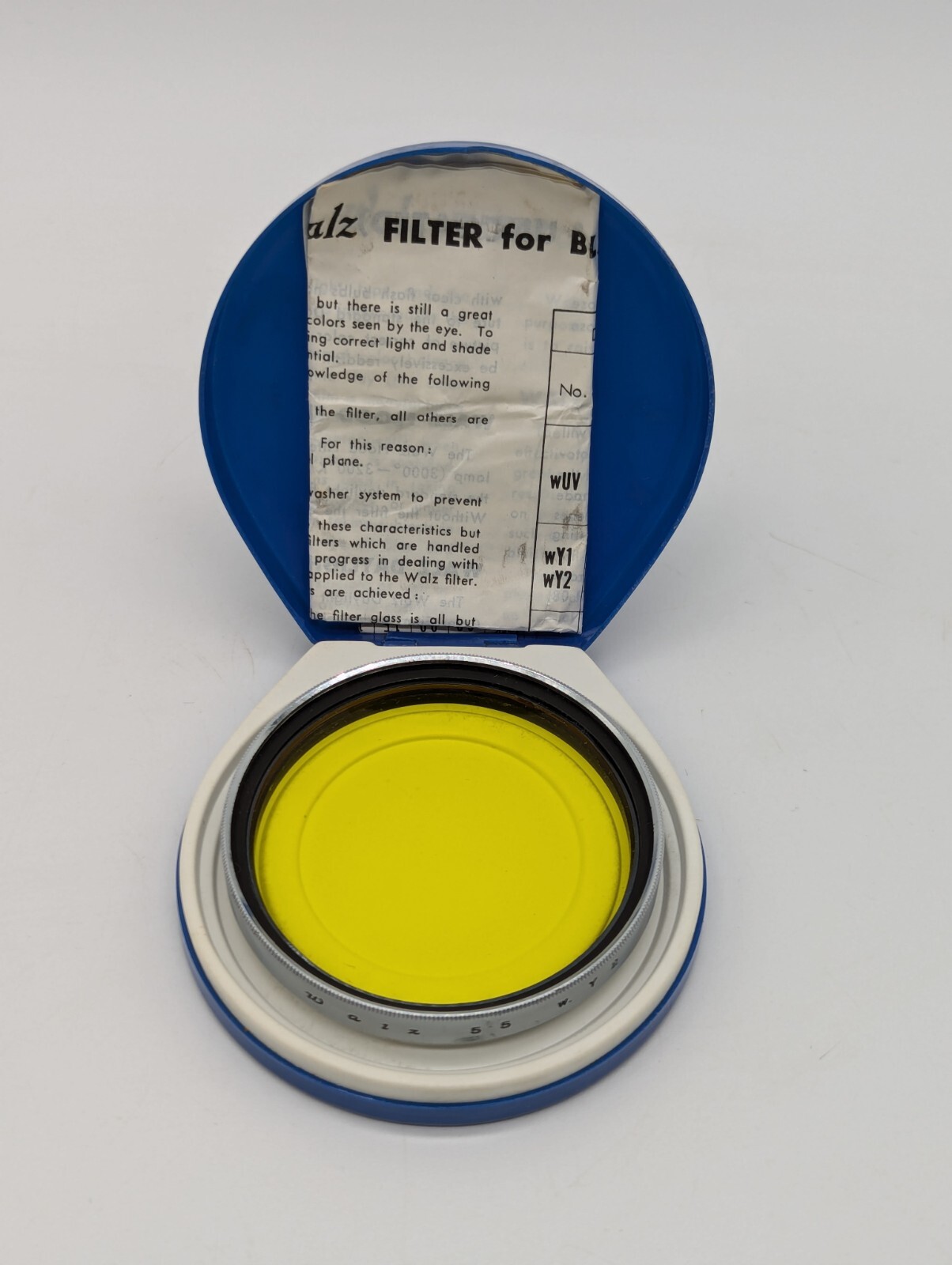 Walz 55mm w. Y2 Yellow Screw-In Lens Filter For Black & White Film MadeIn Japan