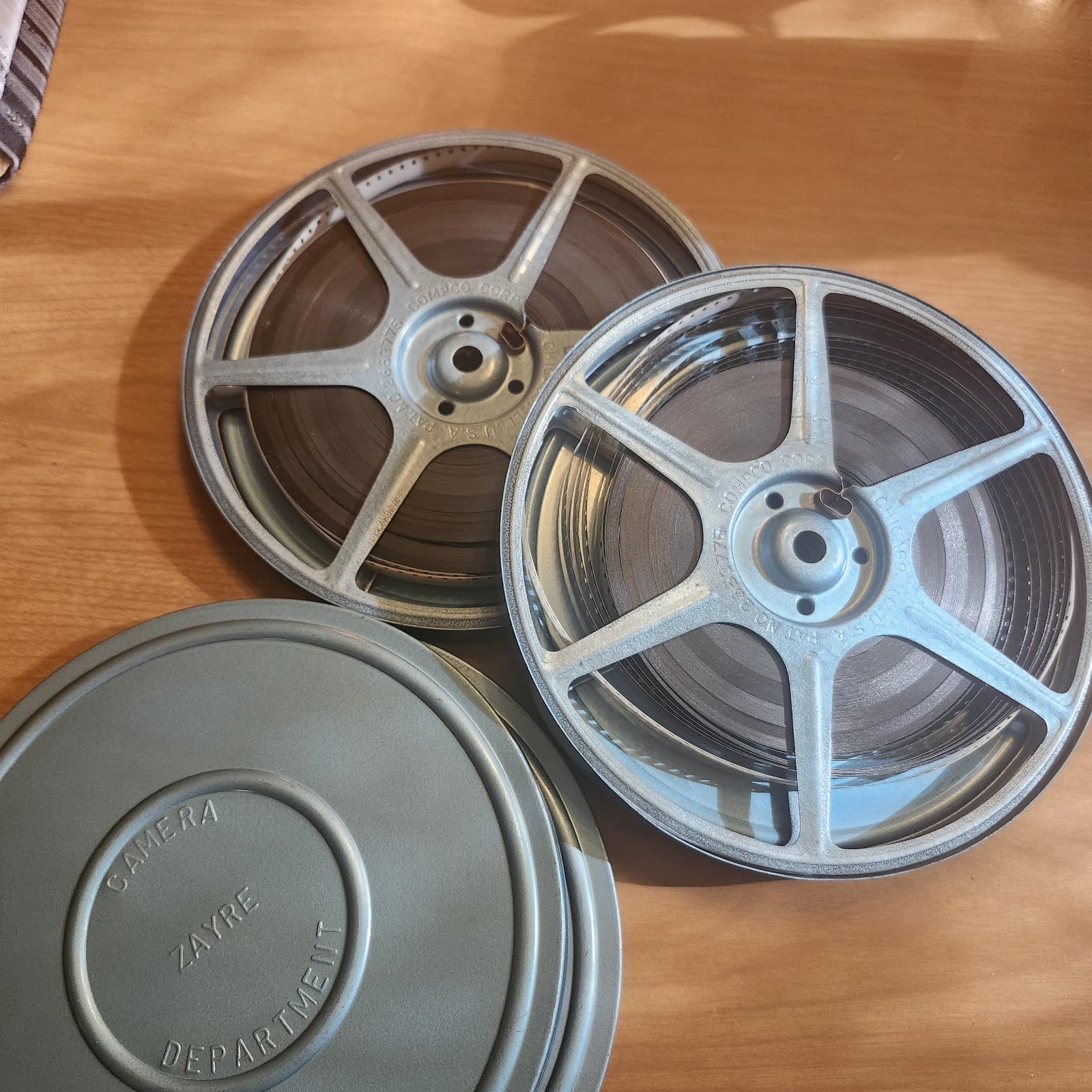 Compco Corp Camera Department 8mm film and metal case