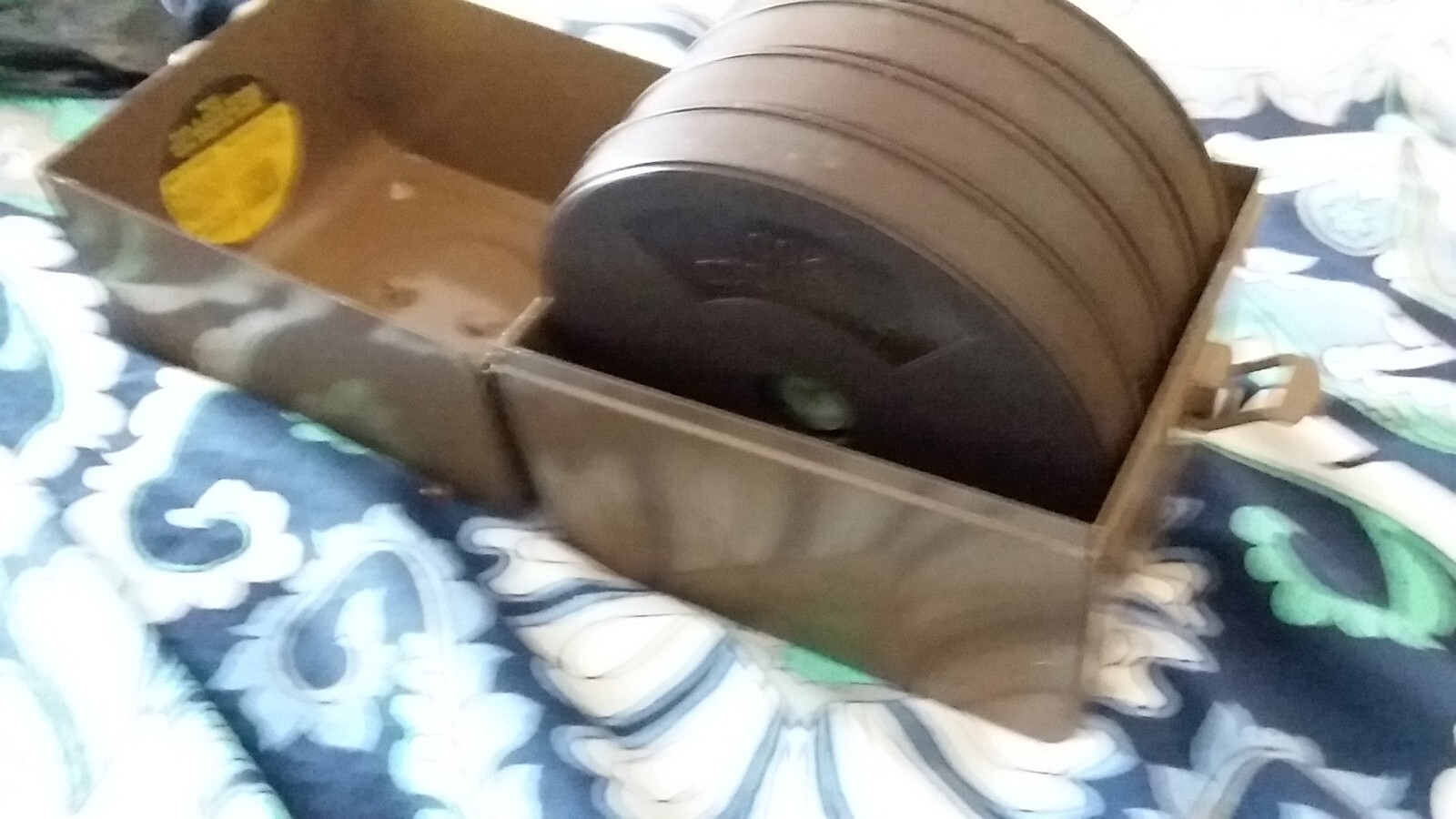 Vintage Super 8 Dual 8 Metal Storage File Box Container + 4 reels Prop