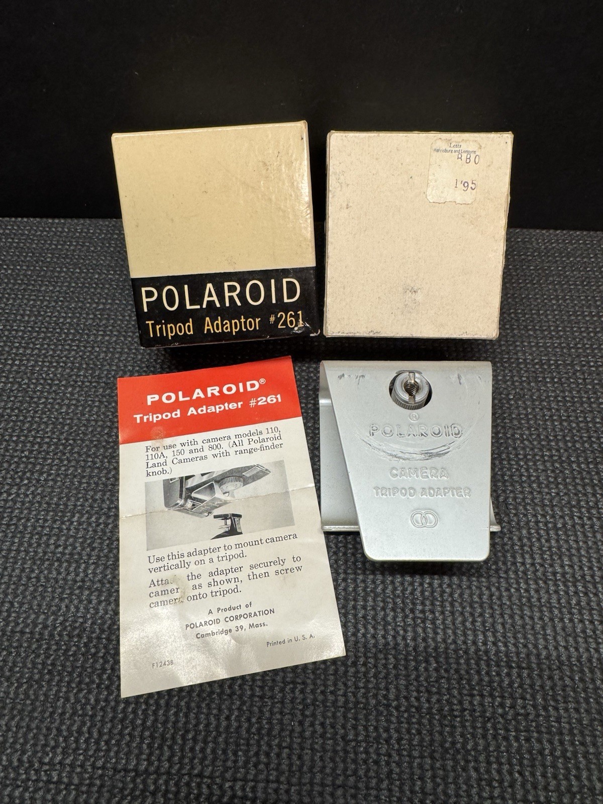 Polaroid Model 261 Tripod Adapter – In Box W/ Manual