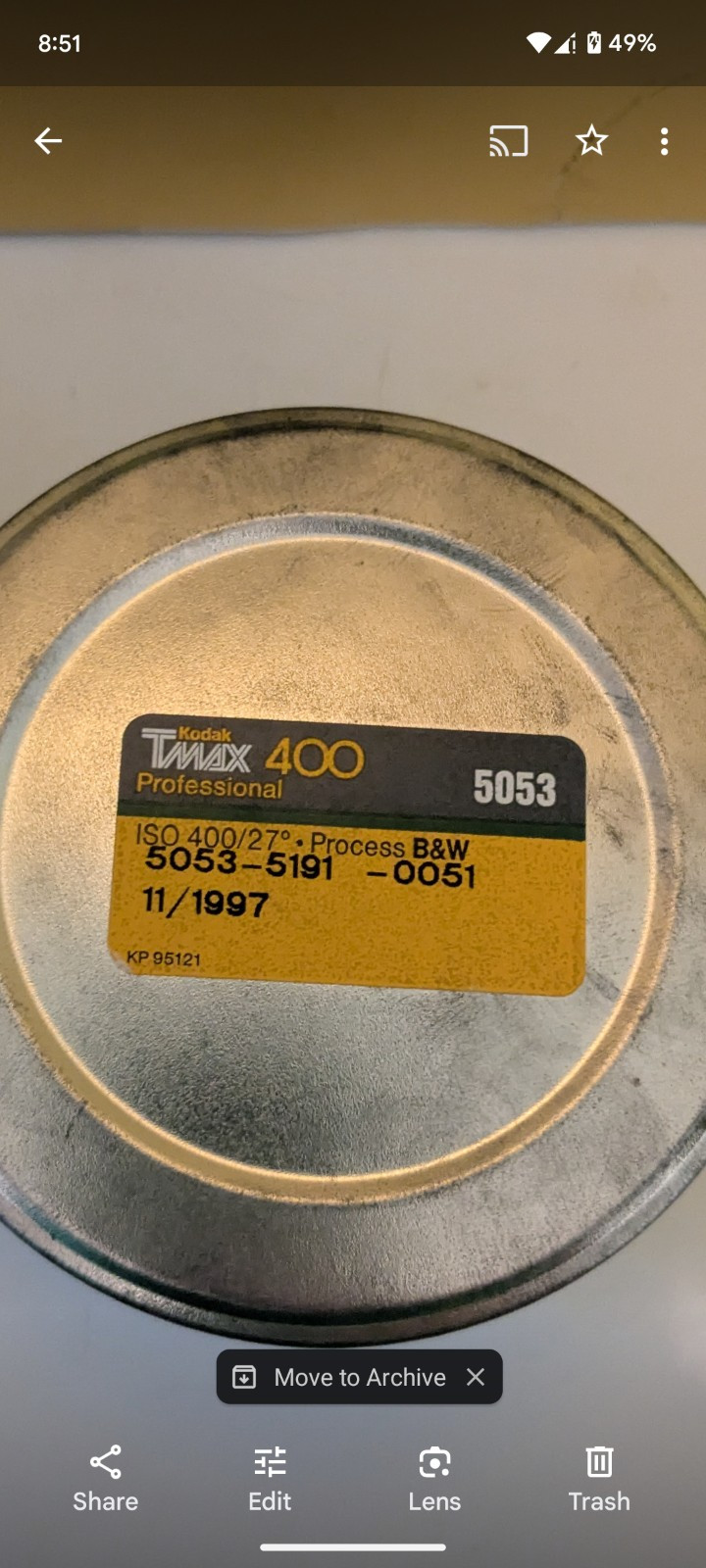 Kodak 4 Inch Tin Bulk Film Cans Vintage. Empty