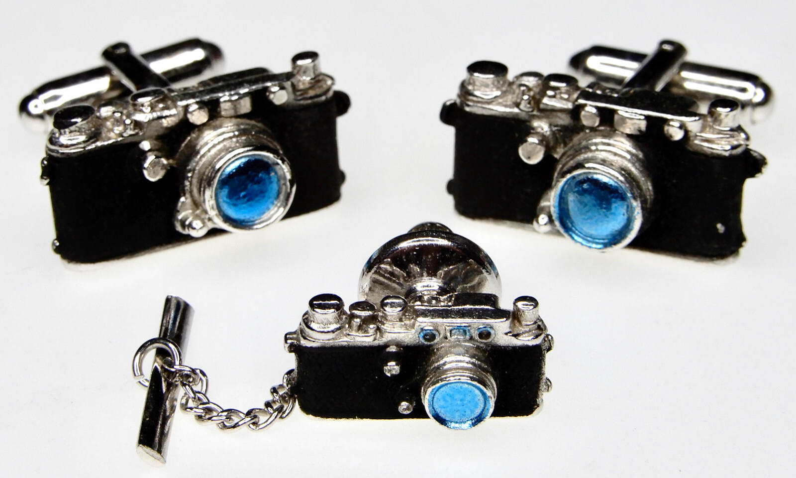 Leica Screw Mount Camera Cufflinks & Tie Clip Set ………. Minty