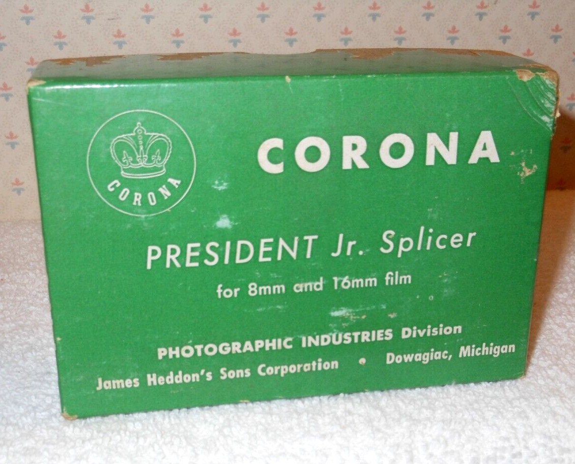 Vintage Corona President Jr. Film Splicer 8mm 16mm Original Box & Instructions