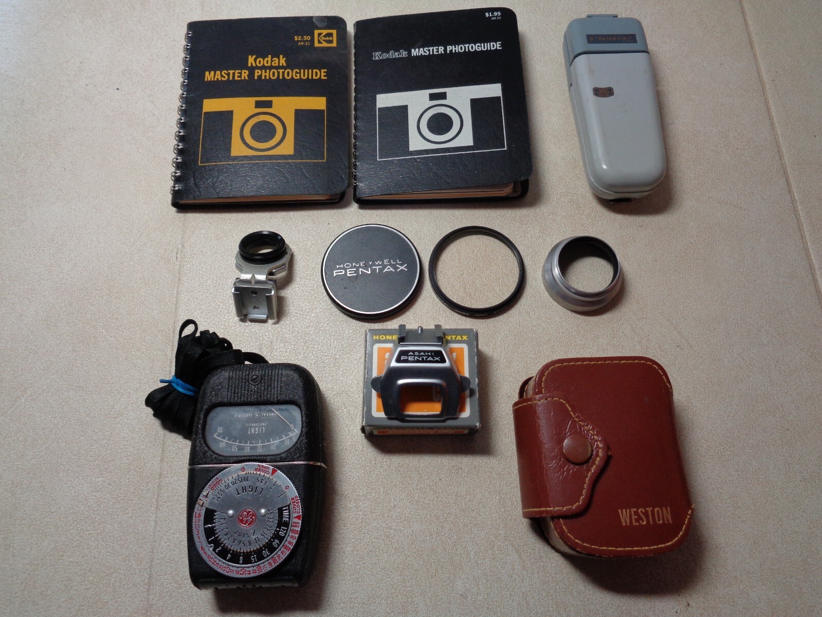 Mixed Lot Of Vintage Camera Accessories Parts Kodak, Pentax, Hoya