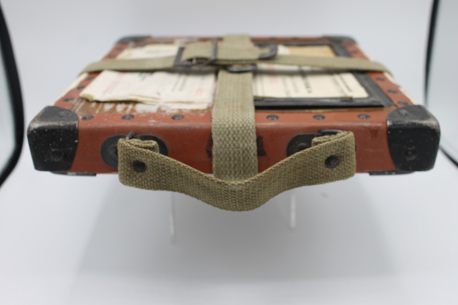 Vintage Film Shipping Box – United World Films – Fiberboard w/ Straps & Handle