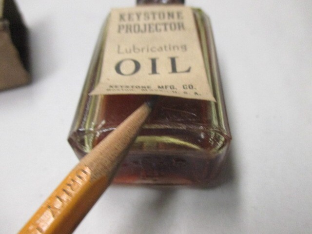 Vintage Keystone Projector Lubricating Oil boston movie machine accessory bottle