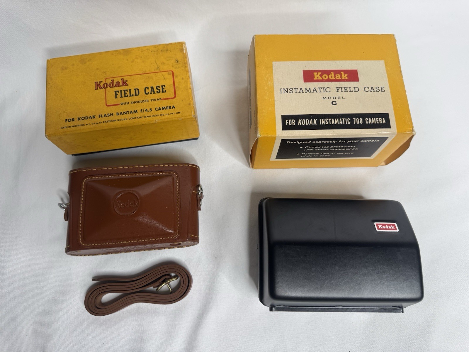 Lot of 2 Kodak Field Cases Bantam f/4.5 & Instamatic Model C (New In Boxes)