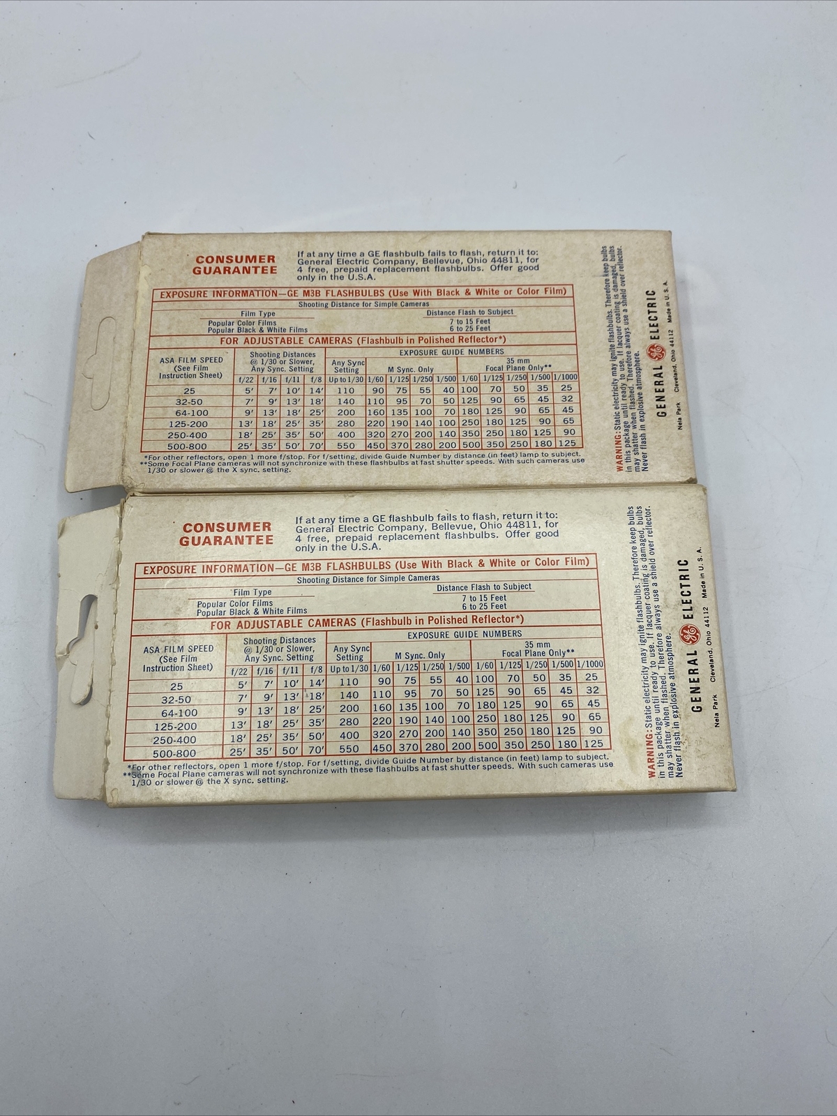Vintage GE M3B Blue Flash bulbs Flashbulbs New Old Stock Made In USA 21 Bulbs