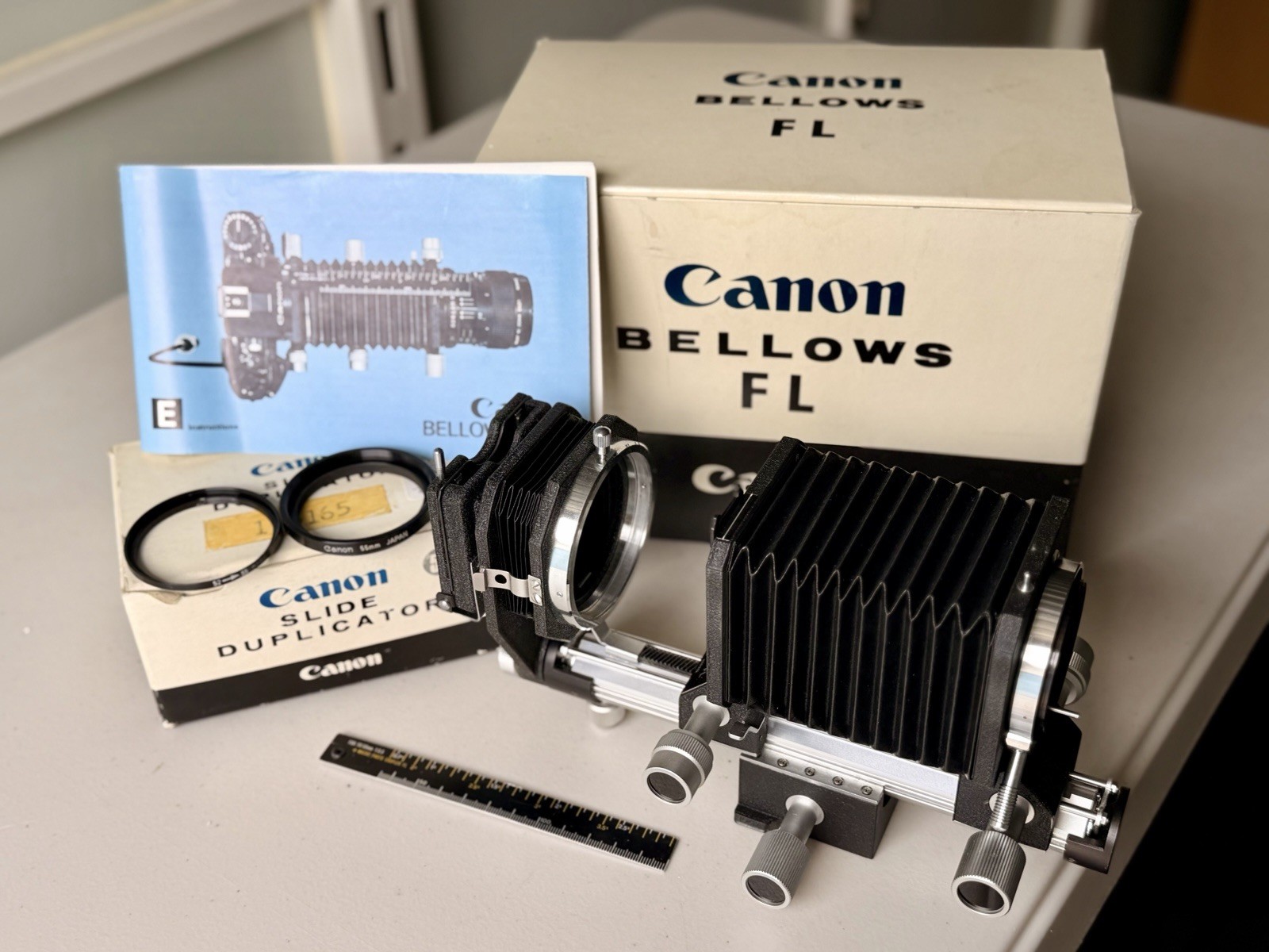 Canon Bellows FL Macro Extension & Slide Duplicator Complete Boxed Set – ex cond
