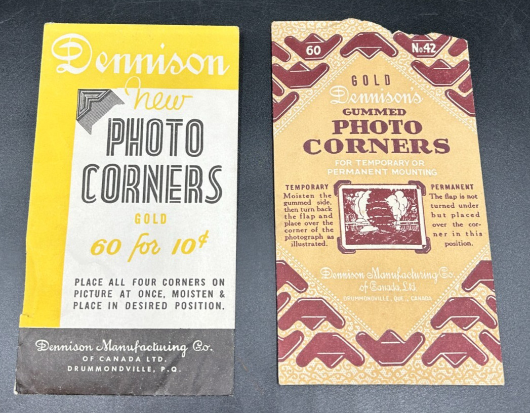 Lot of 6 Open Envelopes of Photo Corners – Vintage – Dennison – Nuage