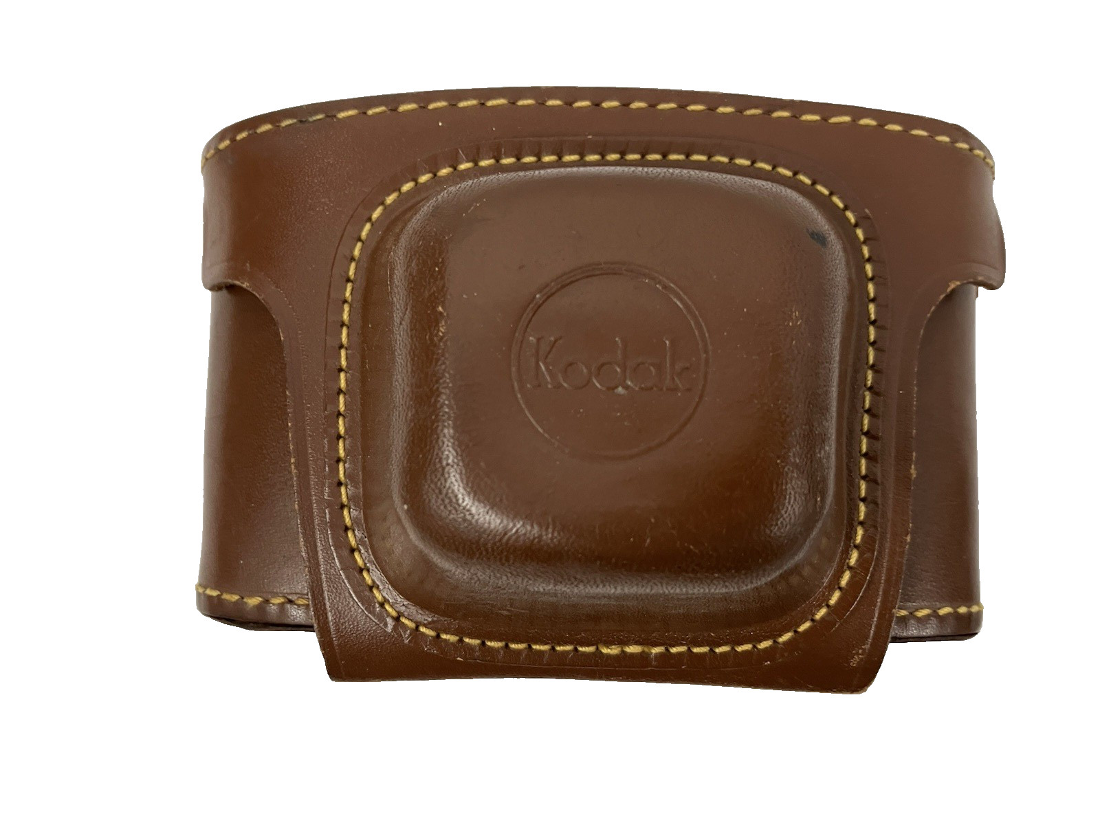 Lot 2 Vintage Kodak Leather Camera Cases Brown Embossed Logo Storage