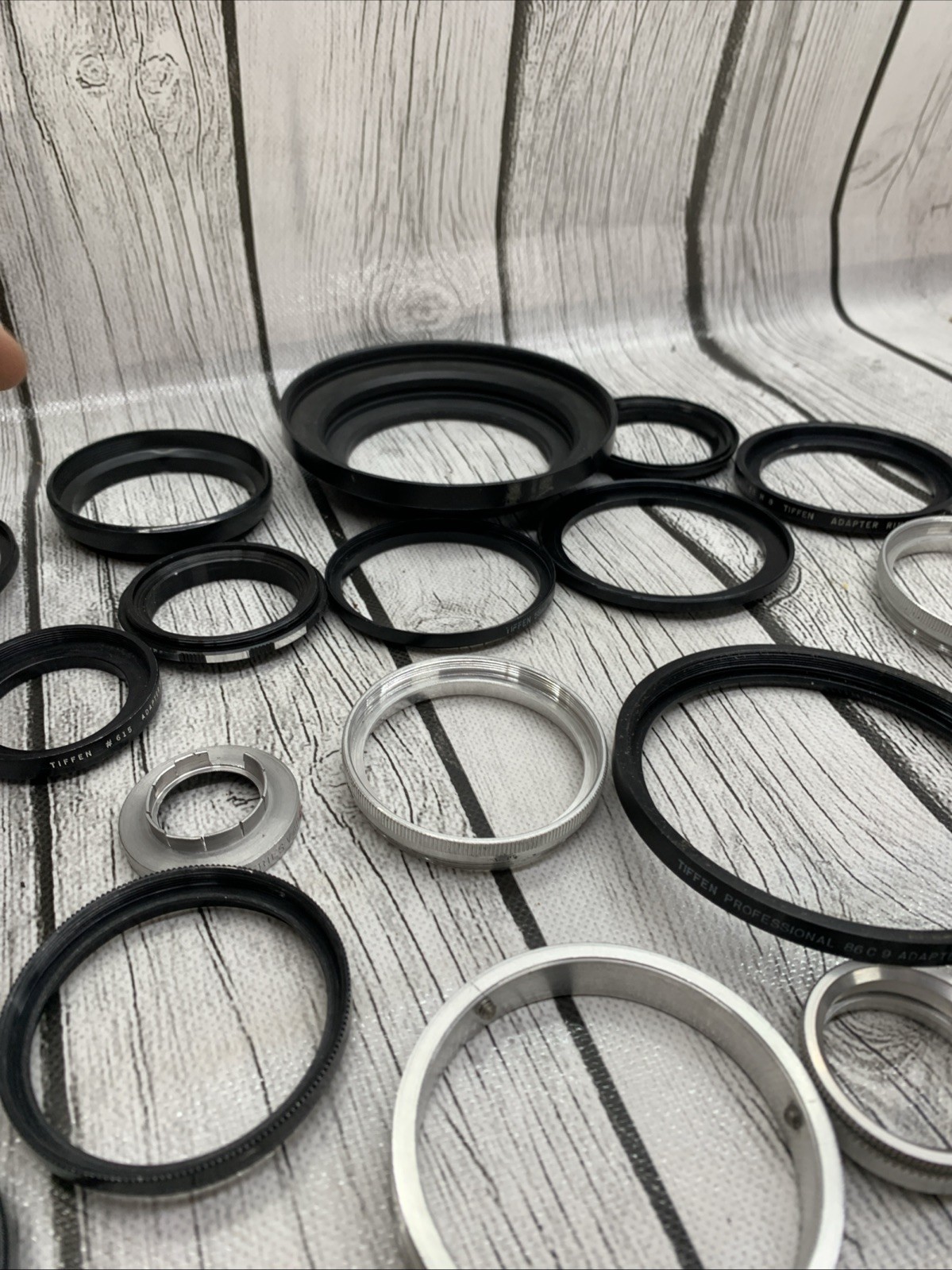 Vintage lot Camera Parts Hoods Caps Lens Adapters 36 pieces