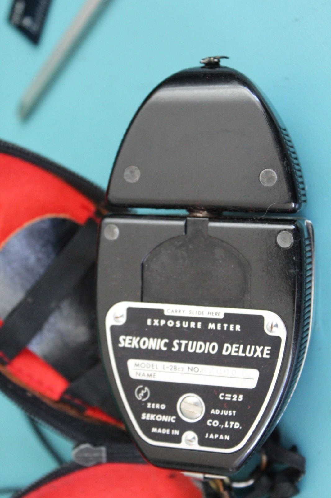SEKONIC Studio Deluxe L-28 C2 Light Exposure Meter + Slide + Case 620904 1970’s?