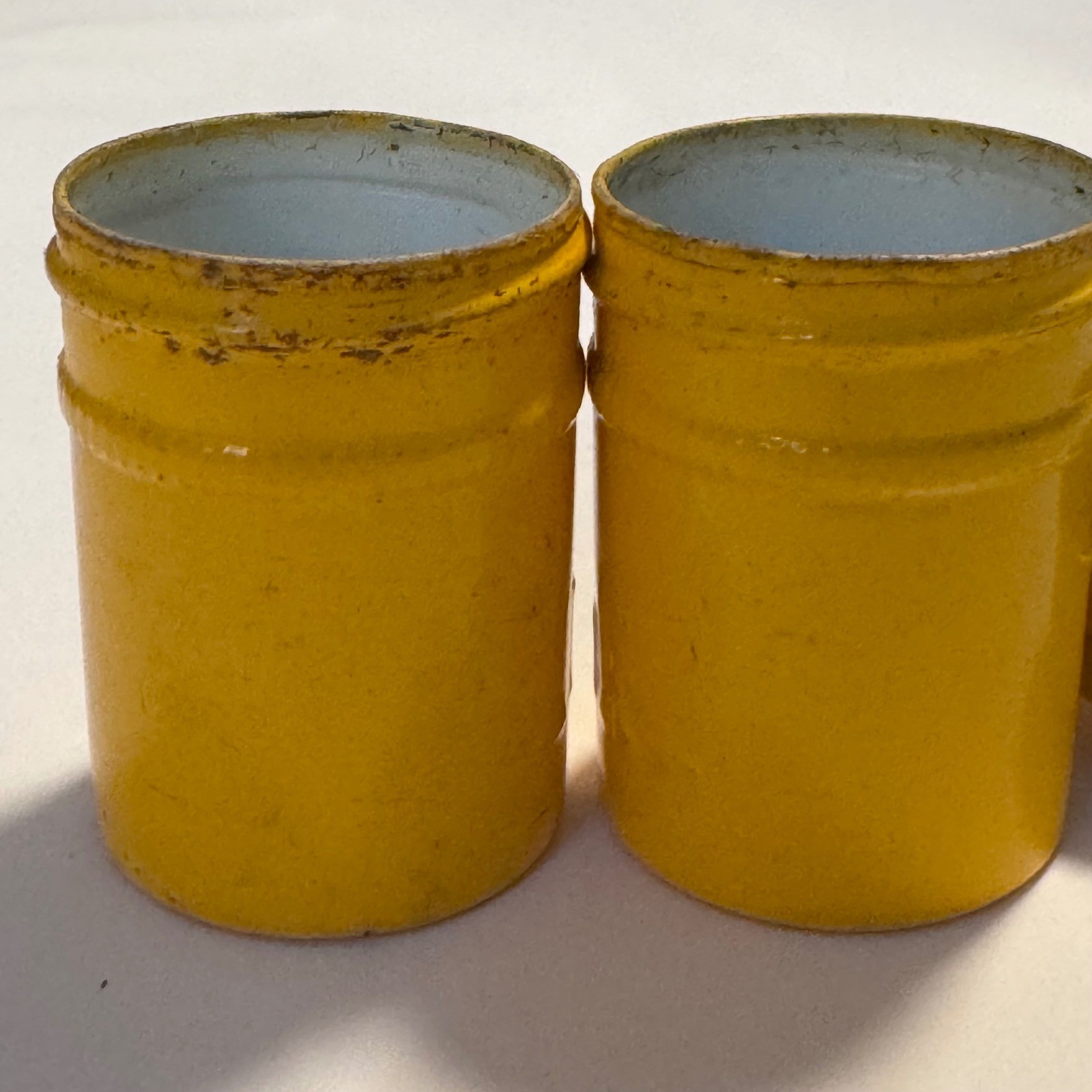 Vintage Kodak Embossed Yellow 35mm Film Canister Containers Lids Set of 2