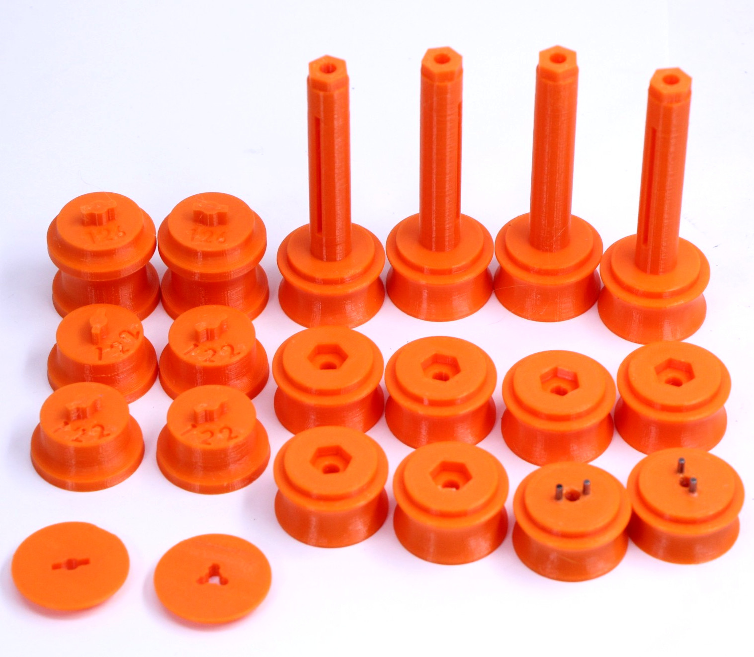 Lot Plastic Take up Spools Adapters 122 126 for Film Cameras orange Huge bundle