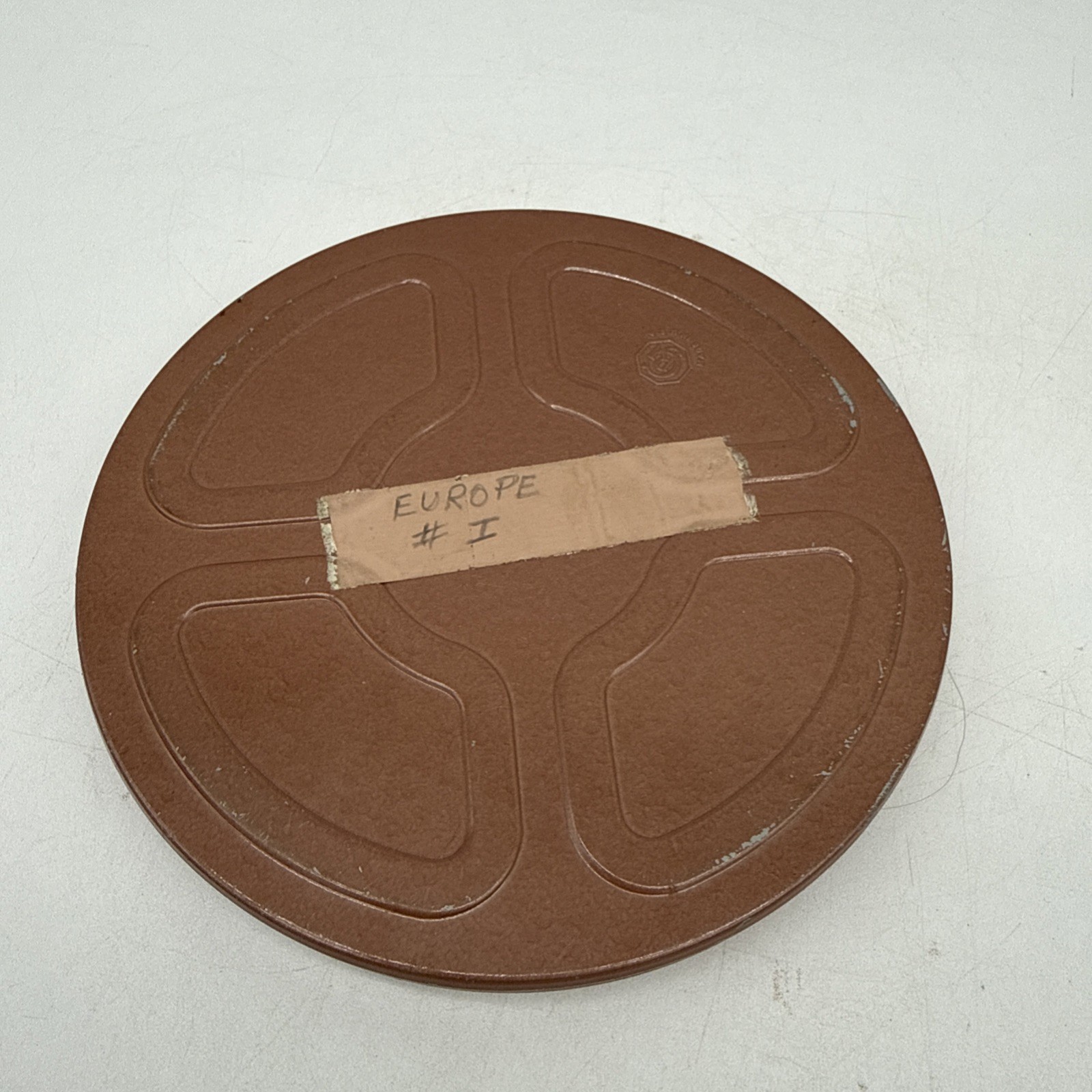 Vintage GB Brown Metal Film Reel Canister 6″ With Film Reel