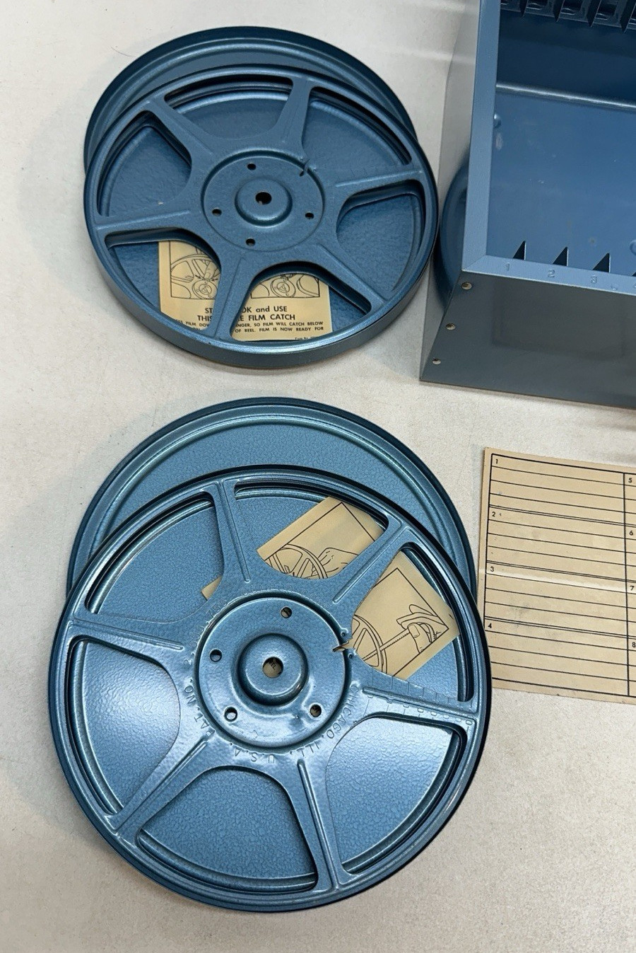 Bruce Dual 8mm Film Storage Case 12 Slot 4 Metal Reel Canister Korvette Scherer