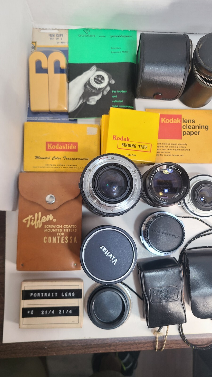 Lot Of 39 Vintage Camera Accessories Olympus Vivitar Tiffen Kodak Ge