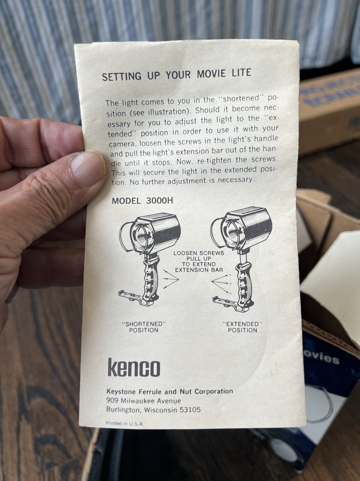 Kenco XL Mini Movie Light Model 3000 W/ Box and Manual No Hand Grip