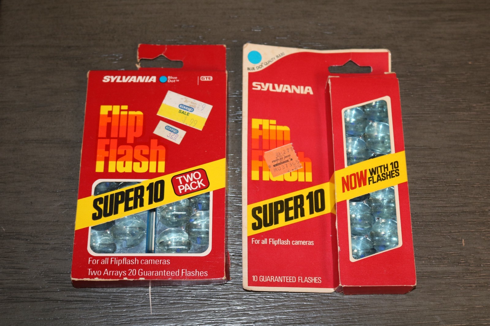 3 Boxes SYLVANIA Flip Flash Super 10 Flipflash Camera Flashes, Vintage