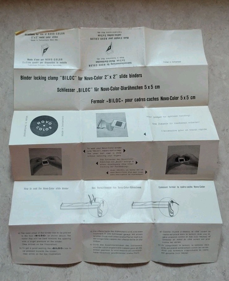 Vintage Novo Binder Locking Clamp with 20 Spare Masks, Additional Advertising