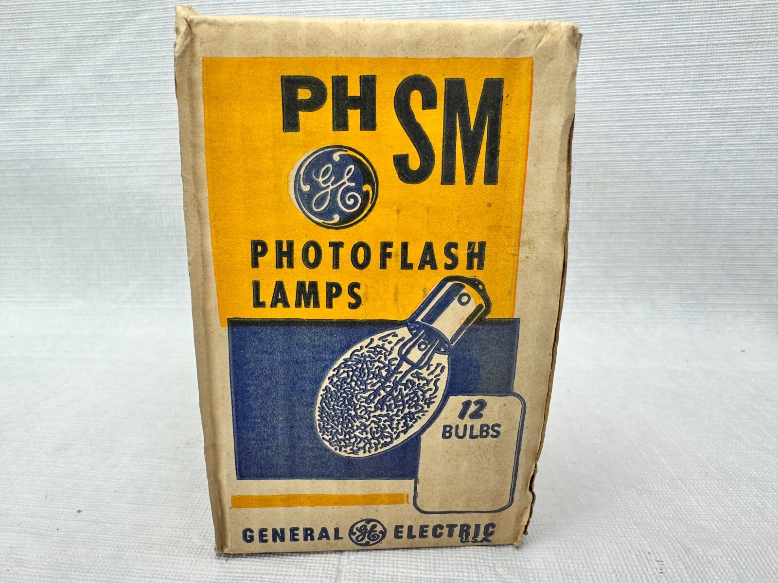 Vintage GE Photoflash Lamps PH SM Class F Bulbs Made in U.S.A. Pack of 12