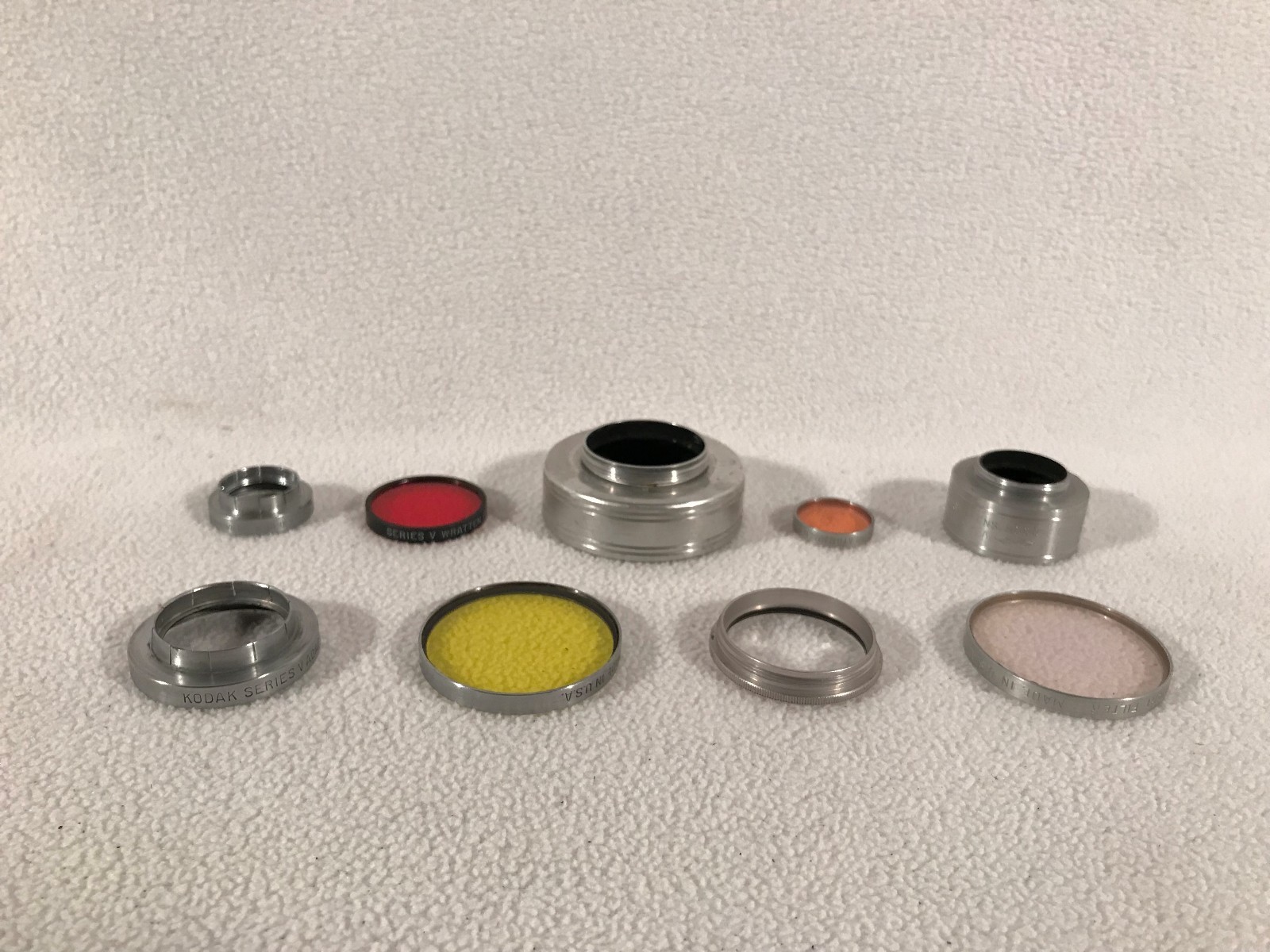 (9) Vintage Kodak Series IV V VI Filters & Adapter Rings