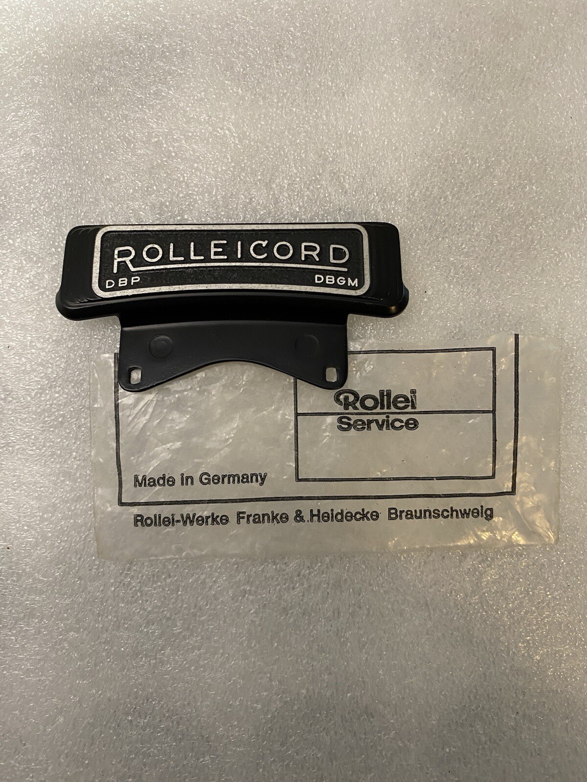 Rollei Rolleicord Genuine / Original Parts, Name Plate DBP, SOLD AS SHOWS