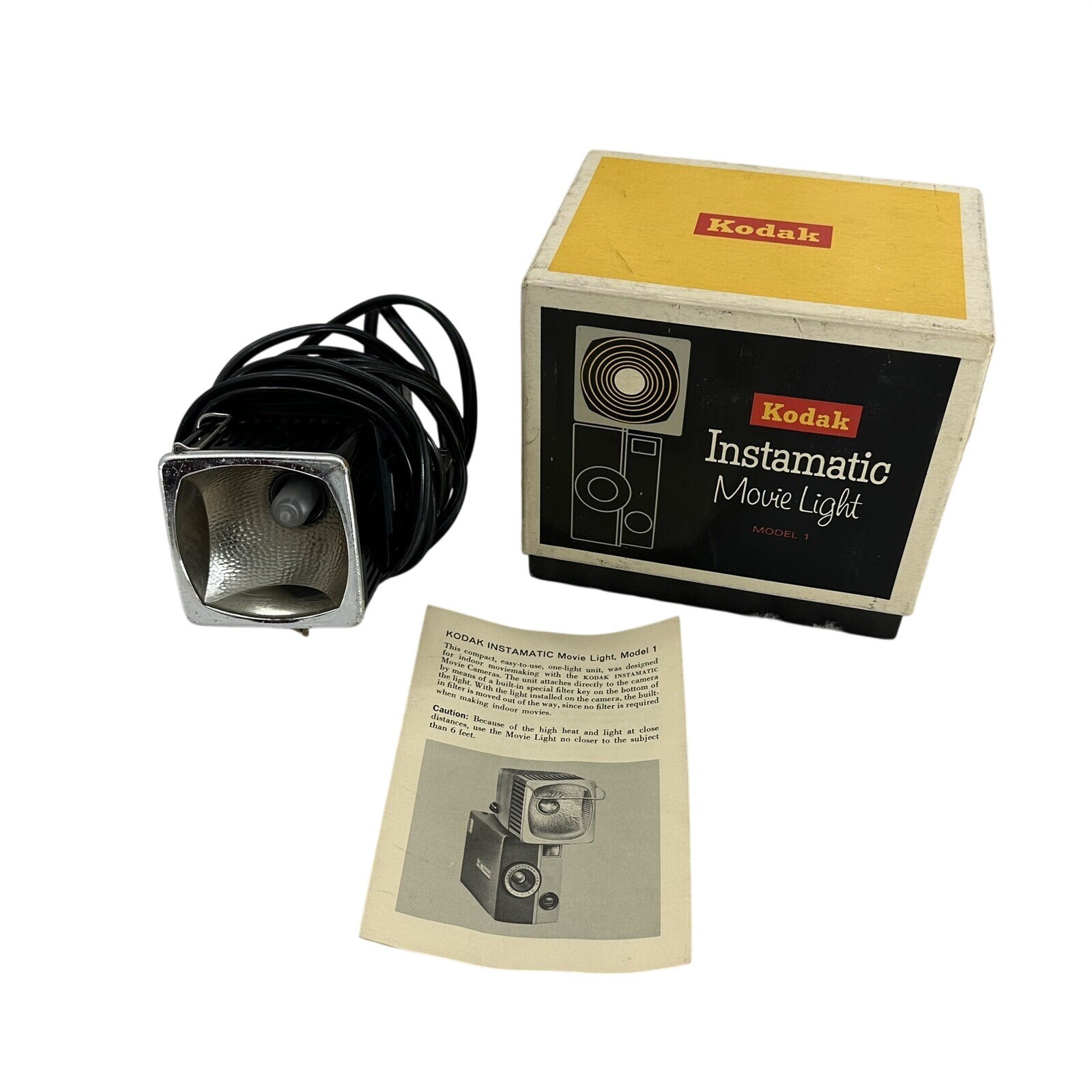 Vintage Kodak Instamatic Movie Light Model 1 in original box, No. D375. Works.