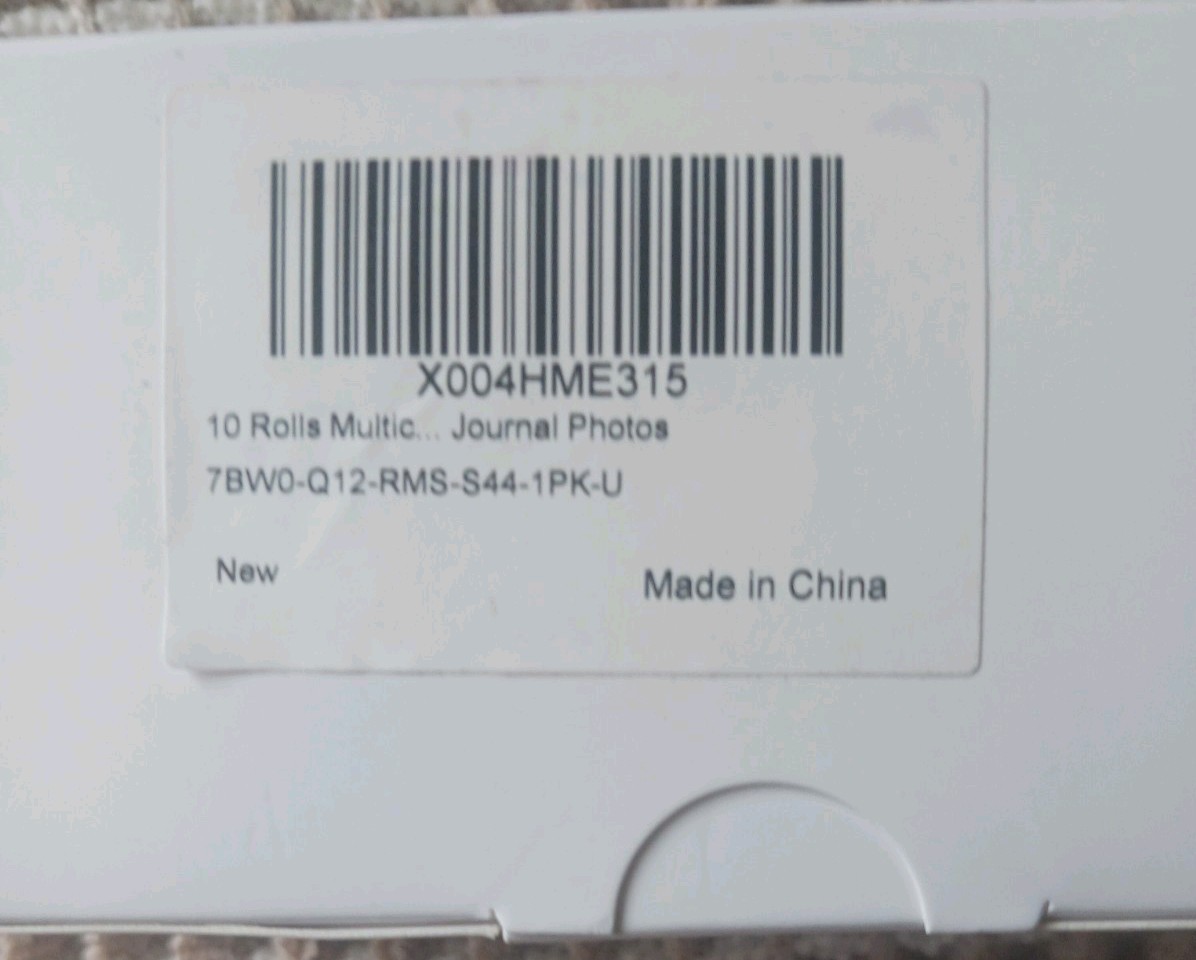 Thermal Paper Roll 10 Rolls Multicolor Journal Photos MODEL: Q12-RMS-S44