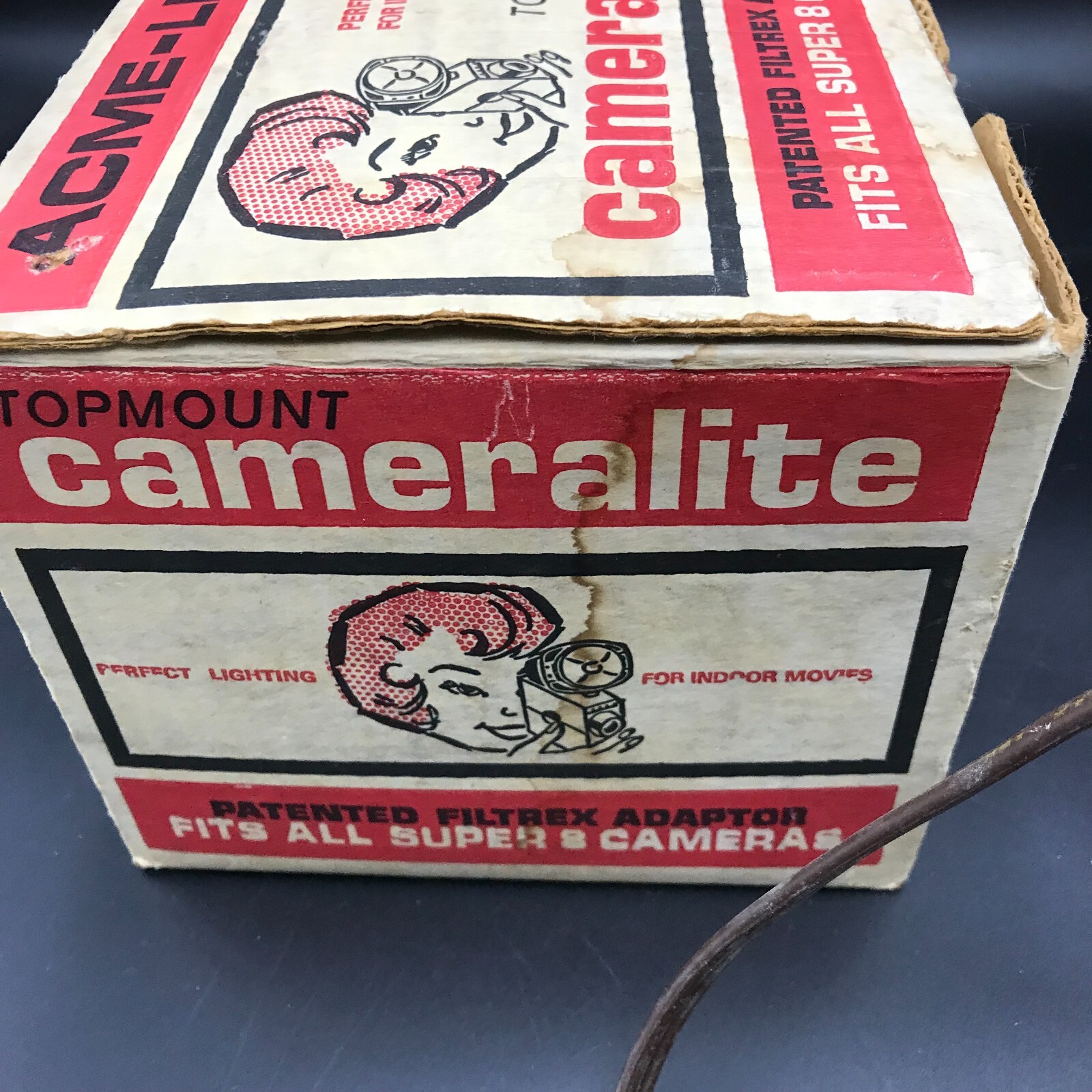 Vintage Topmount Cameralite 91 Acme Lite Movie Camera Light For Super 8 Cameras