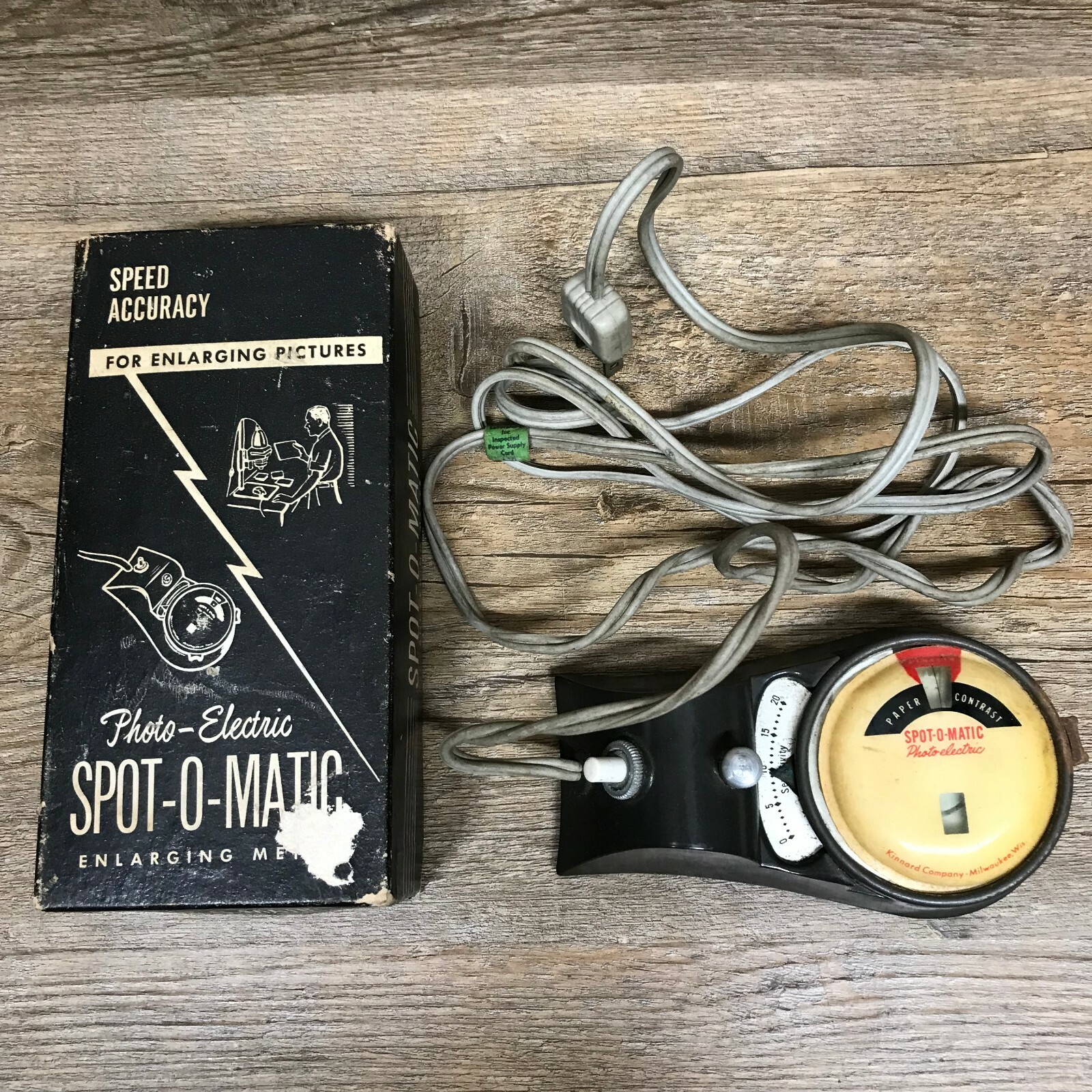 Photo-Electric Spot-O-Matic Photo ENLARGING Meter Vintage Kinnard Company