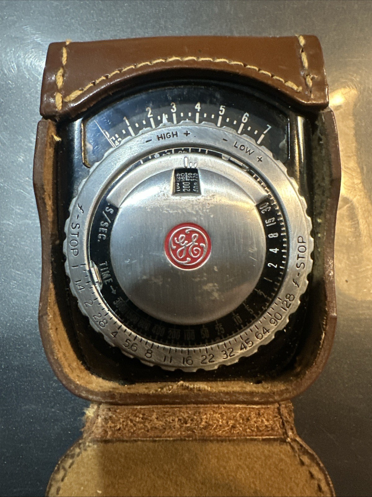 Vintage GE Type PR-1 light meter w/ case Tested Works
