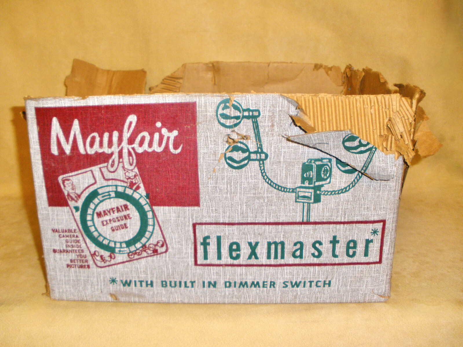 Never Used 1954 Flexmaster Camera Light Extension Bar w/ Box & Instruction Book
