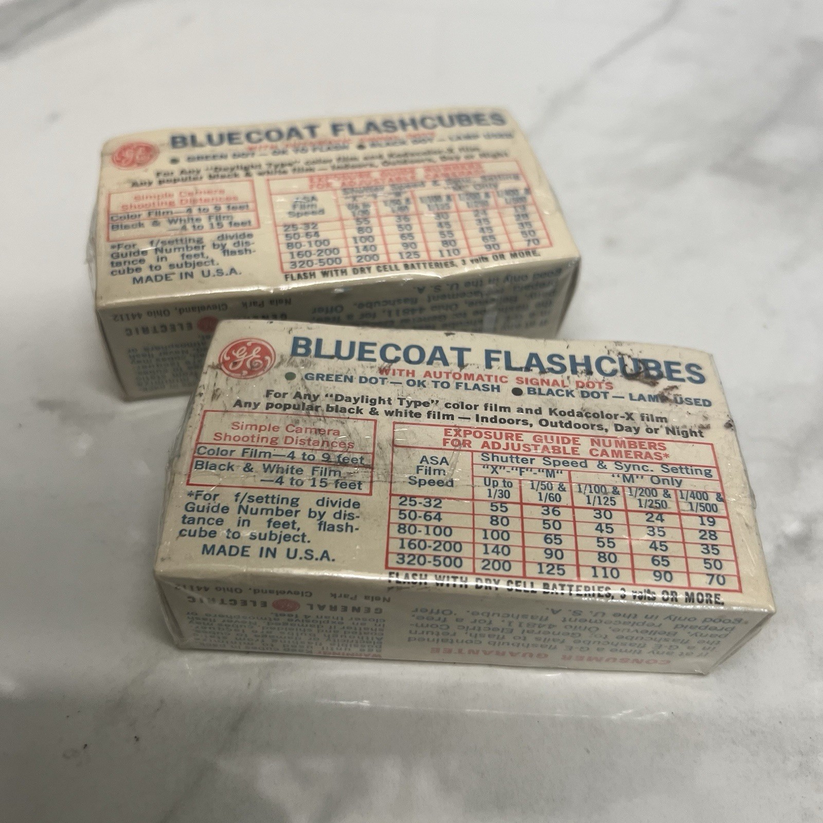 NEW Vintage General Electric Bluecoat Flashcubes For Camera 2 pack, see photos
