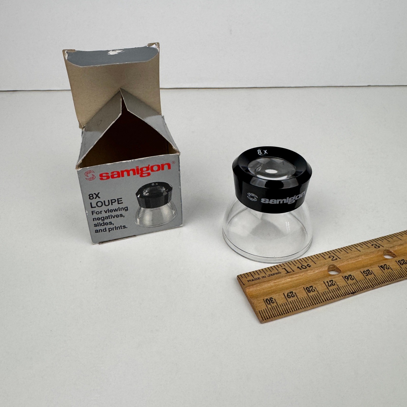 Vtg Samigon 8x Magnify Loupe View Negatives Slides Prints Photo w Orig Box