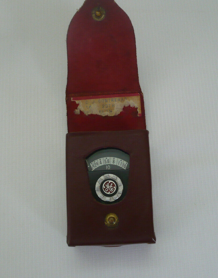 Vintage GE Mascot Exposure Meter w/Leather Case PR-30 Works