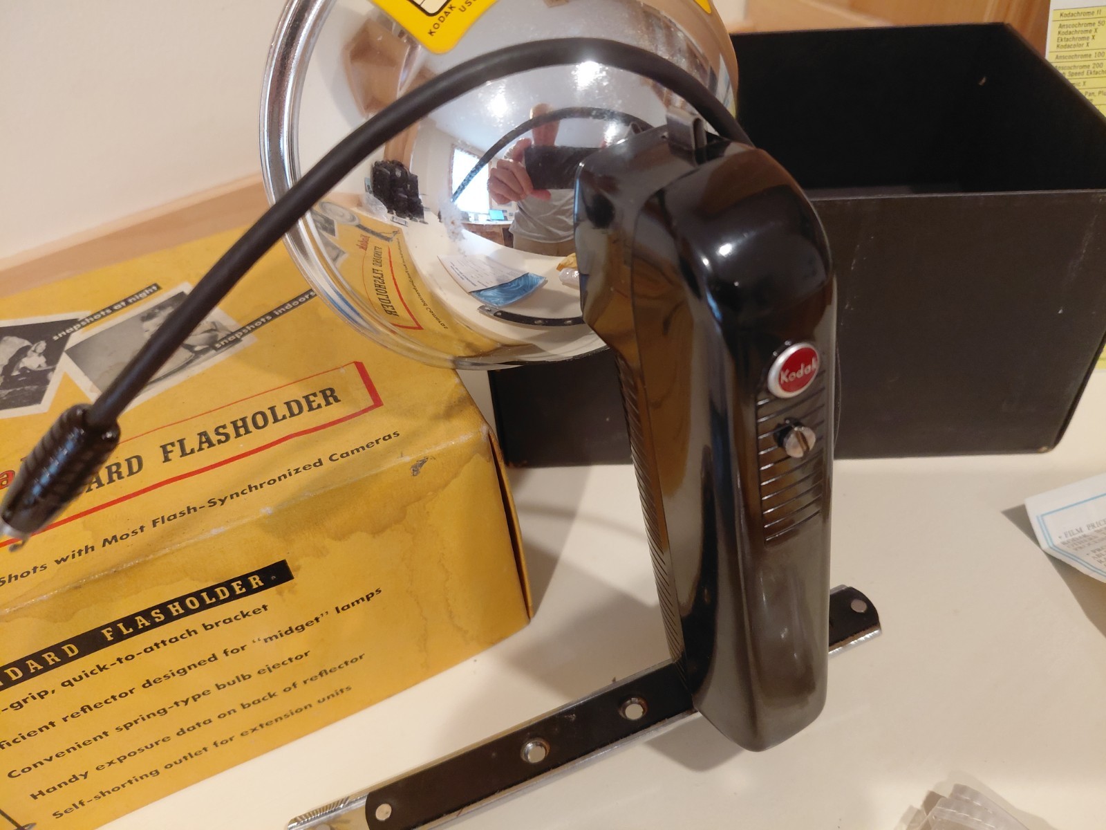 Kodak 1952 Model 720/721 Standard Flash Holder Set Complete (tricolor & 2-way g