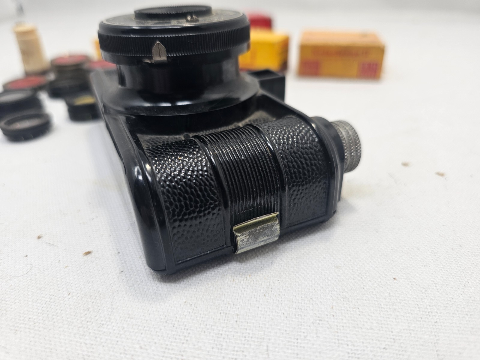 Vintage Pickwik 50mm Graf Lens Bakelite Camera Lot Kodak Filters Ansco Film