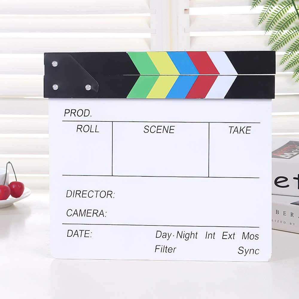 Movie Film Video Clapboard Director’s Cut Action Scene Clapper Board,Movie Them