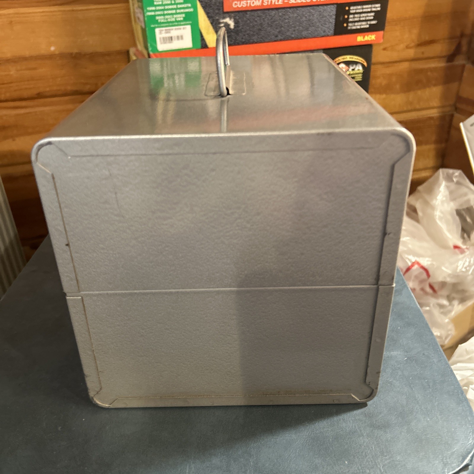 Vintage 50s Brumberger All Metal Movie Reel Box W/2 Empty 7” Cases FREE SHIPPING