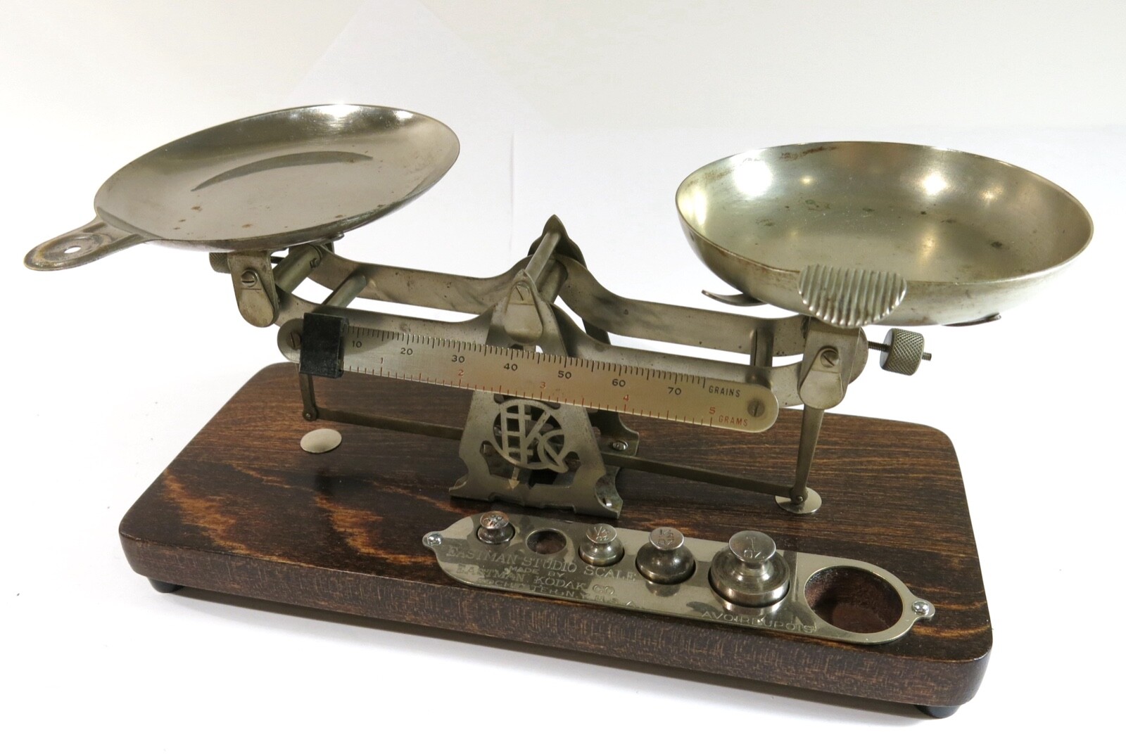 Antique Kodak Studio Scale with Weights — Refinished Base plus New Feet