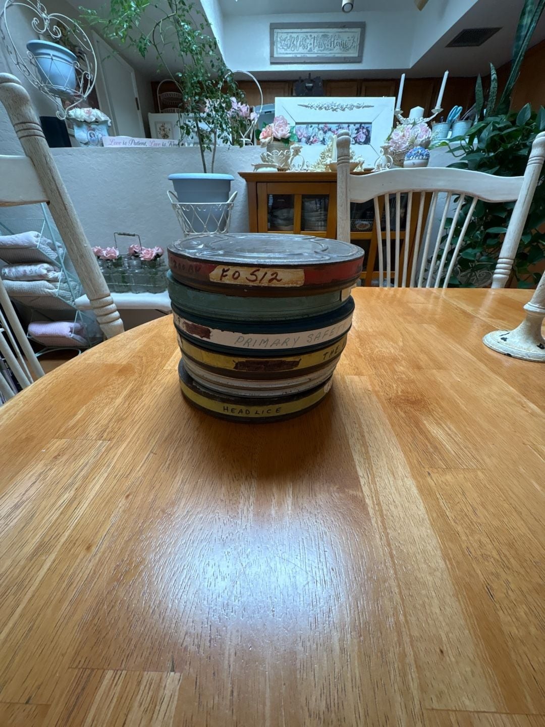 Vintage Assorted Metal 16mm Movie Film Reel Storage Cans – Set of 4
