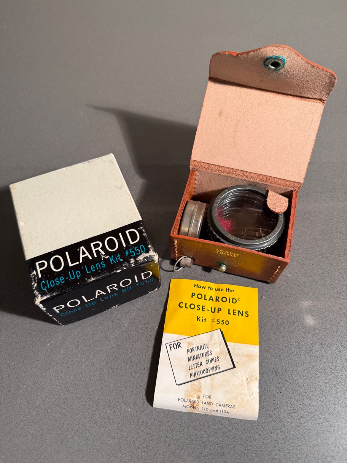 Vintage Polaroid Close-Up Lens Kit #550 + BONUS Filter & Lens Shade Kit #551