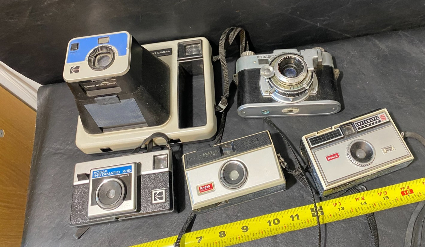 vintage Kodak camera THE HANDLE Kodak 35 Instamatic cameras lot of 5