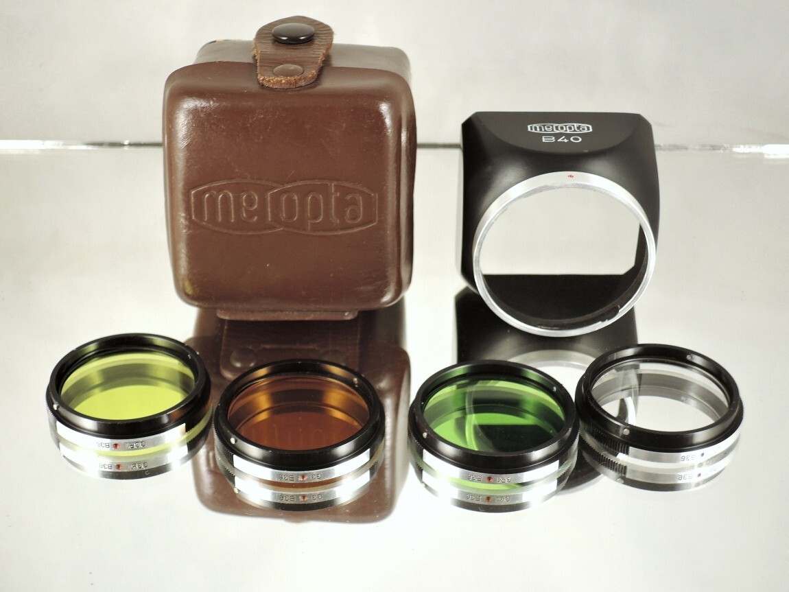 Flexaret MEOPTA RARE set Shade Hood B40 & Filters B36 Czechoslovakia Genuine