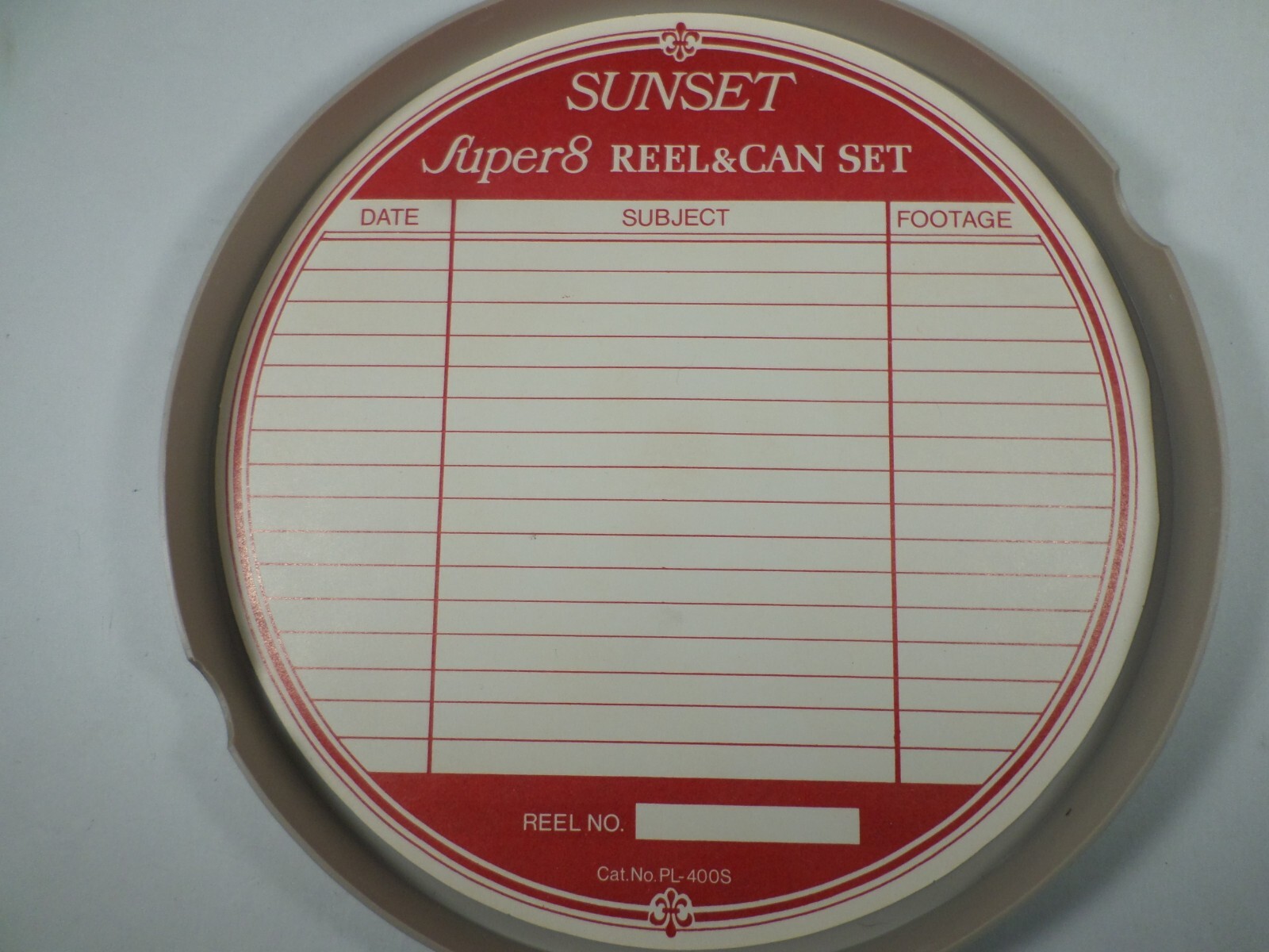 SUNSET Super8 Reel And Can Set Cat. No. PL-400S