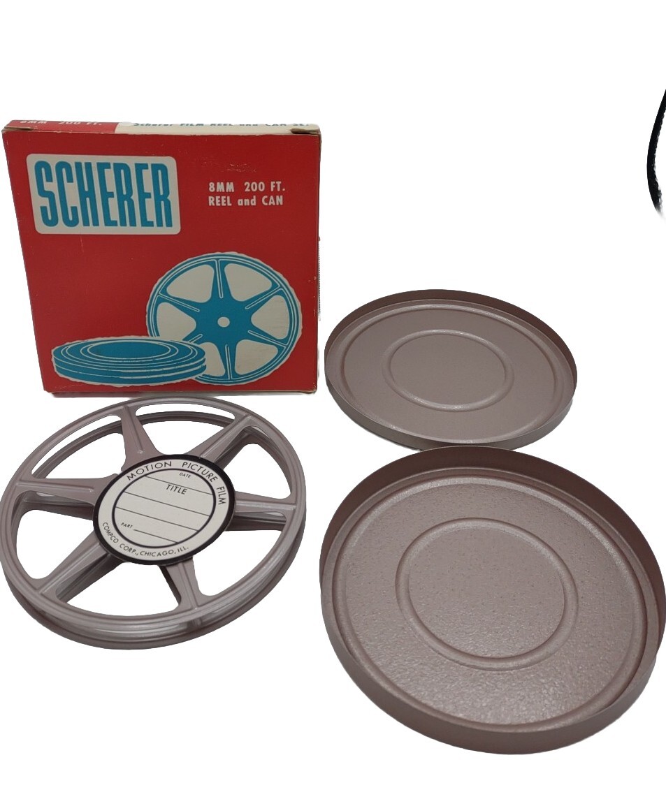 Scherer 8 mm 200 ft. Reel and Can Set In Original Box