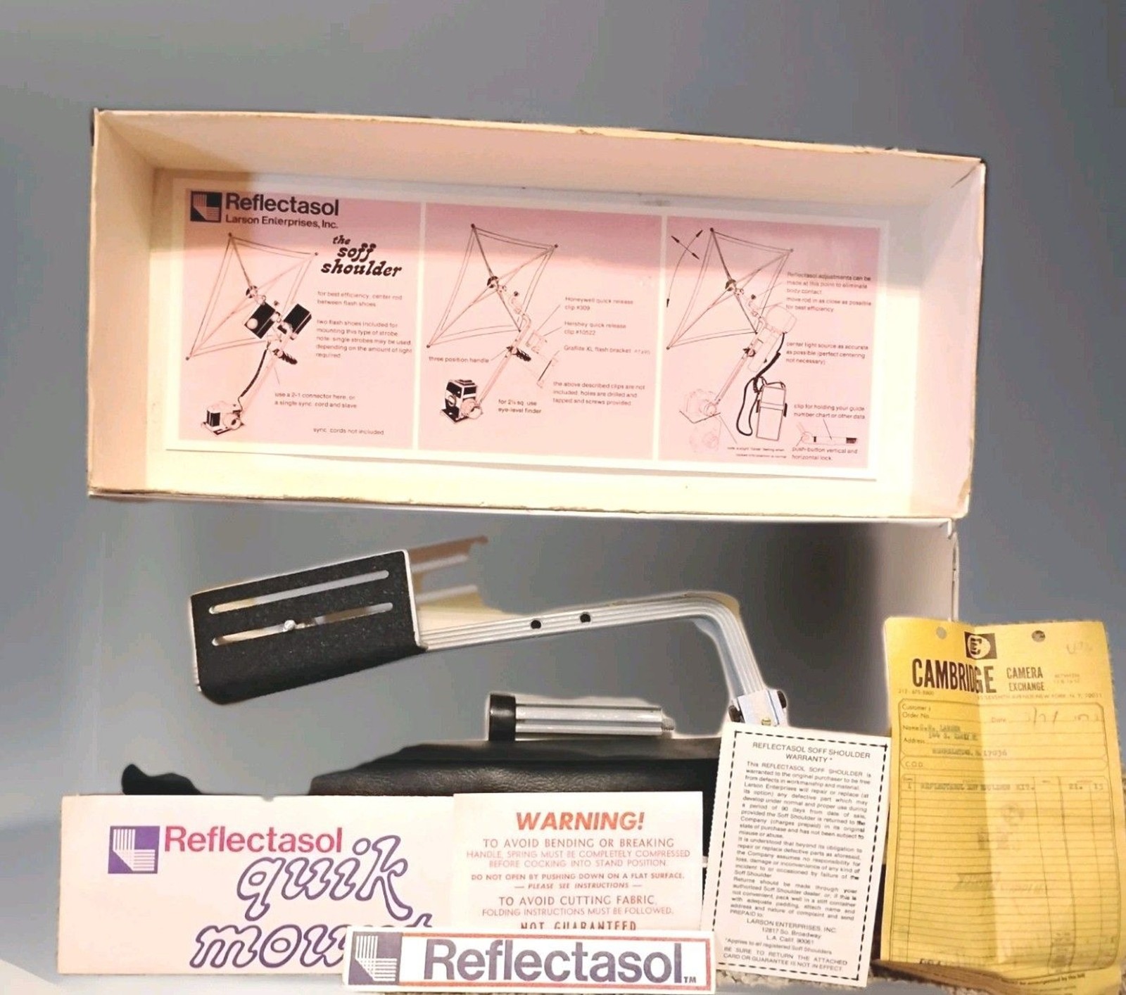 Reflectasol Soft Shoulder Light Larson Enterprises 1973 With Decals And Receipt
