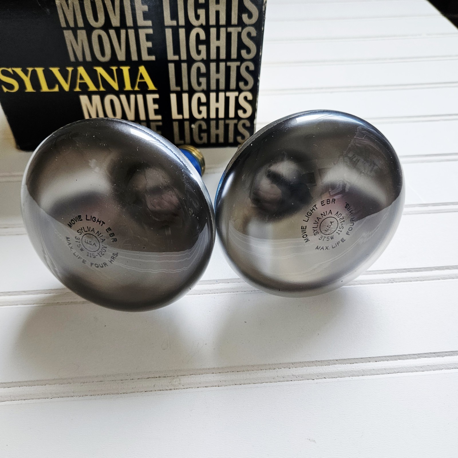 Vintage Sylvania Movie Lights 2 Pack Bulbs 375 Watts R30 Type EBR Superflood